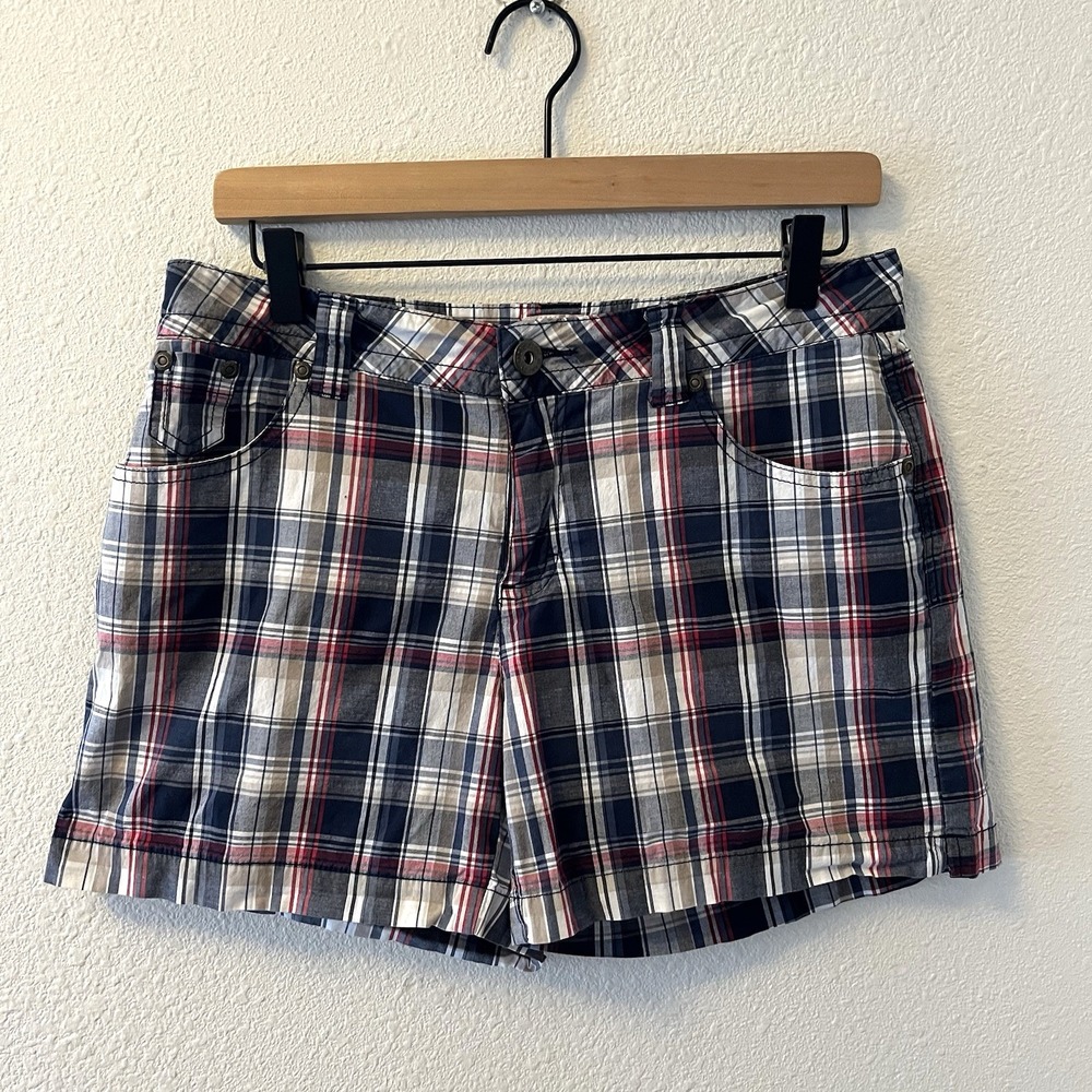 Vintage Y2K Faded Glory Women's Shorts Size 6 Cotton Stretch Plaid Preppy 90's